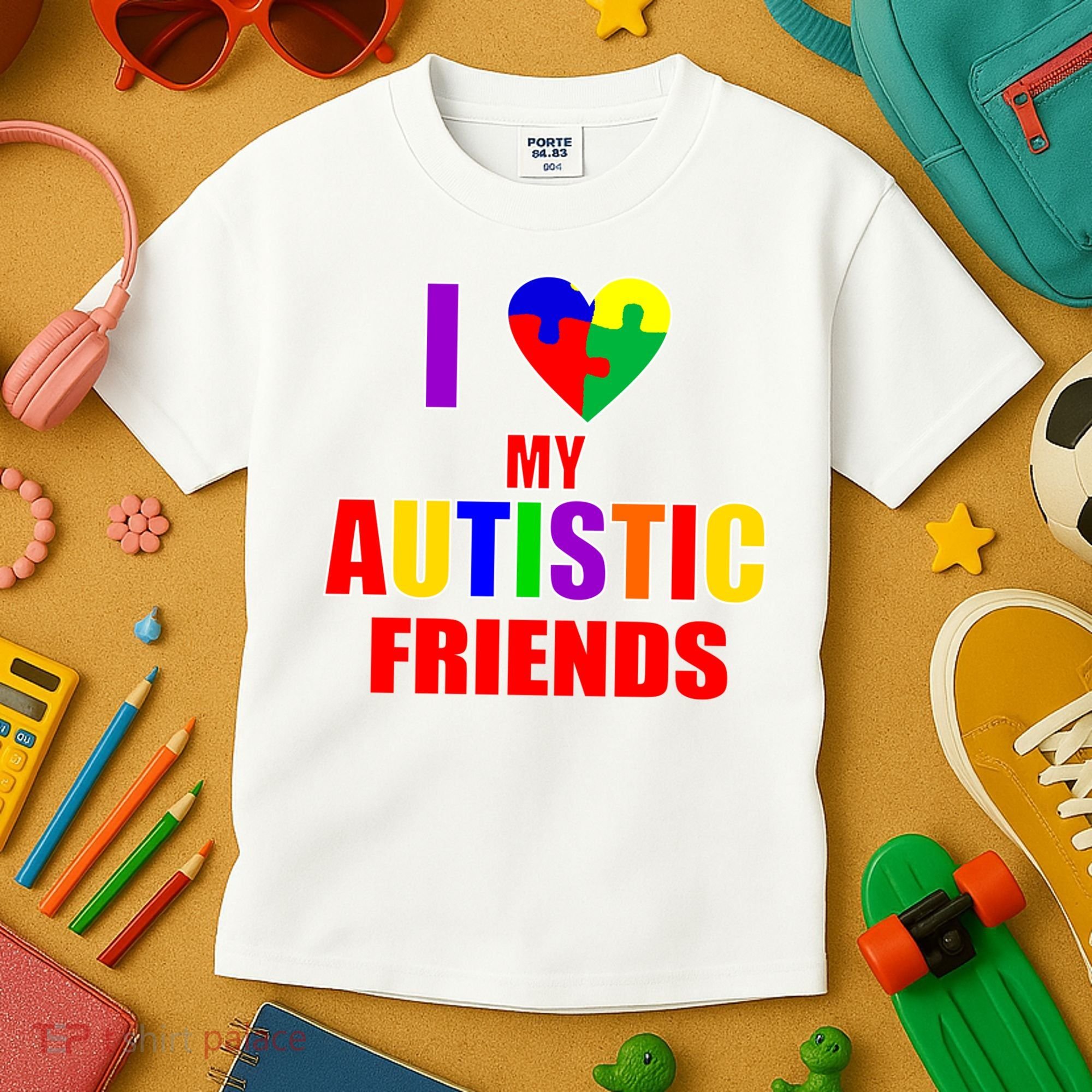 I Love My Autistic Friends Kids T-Shirt