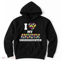 I Love My Autistic Granddaughter Autism Hoodie thumb 0
