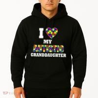 I Love My Autistic Granddaughter Autism Hoodie thumb 2