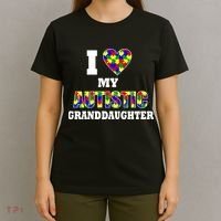 I Love My Autistic Granddaughter Autism T-Shirt thumb 4