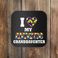 I Love My Autistic Granddaughter Autism Coaster thumb 0