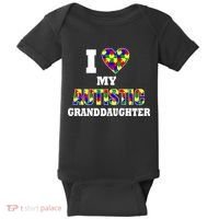 I Love My Autistic Granddaughter Autism Baby Bodysuit thumb 0