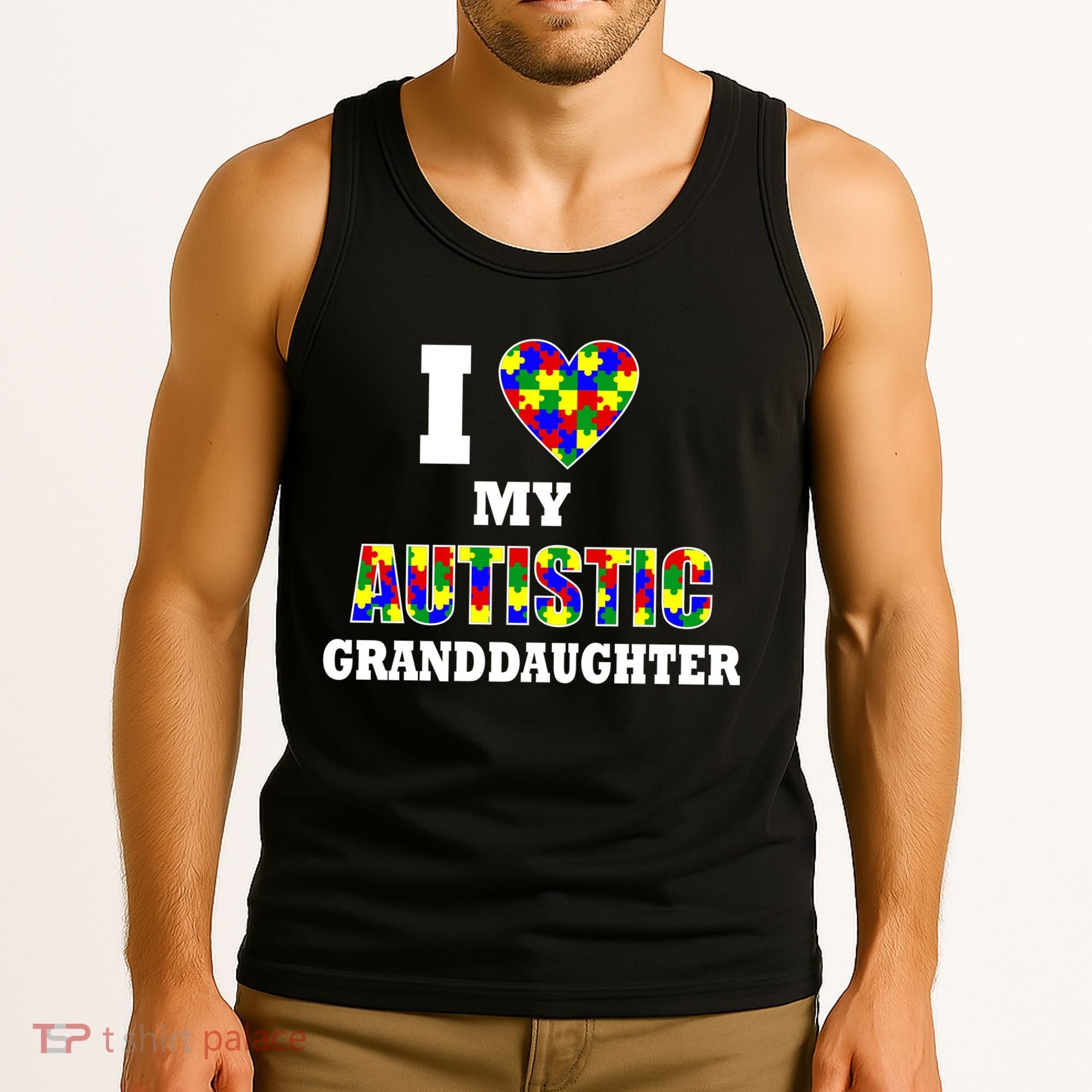 I Love My Autistic Granddaughter Autism Tank Top