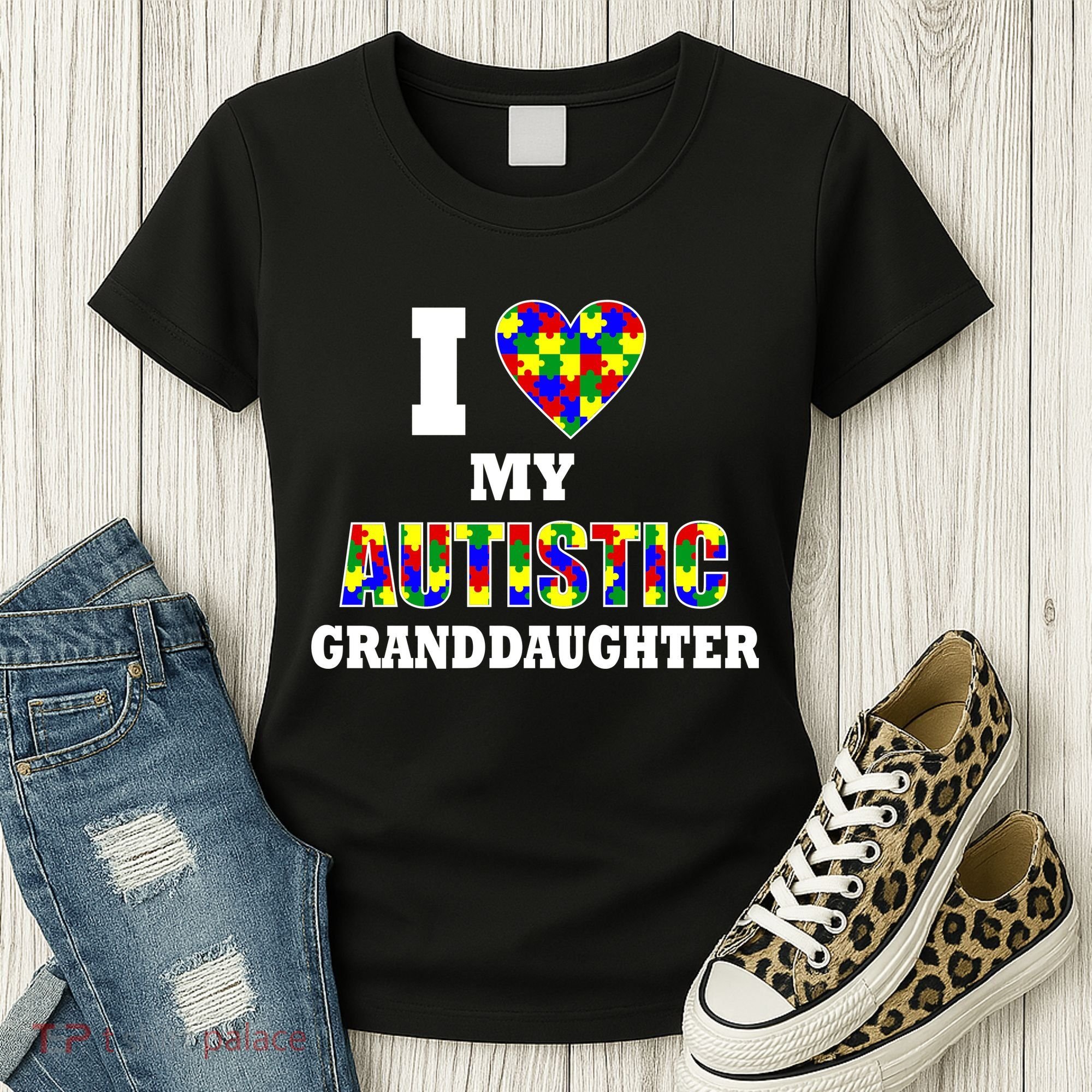 I Love My Autistic Granddaughter Autism Women's T-Shirt