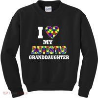 I Love My Autistic Granddaughter Autism Kids Sweatshirt thumb 0