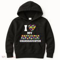 I Love My Autistic Granddaughter Autism Kids Hoodie thumb 0