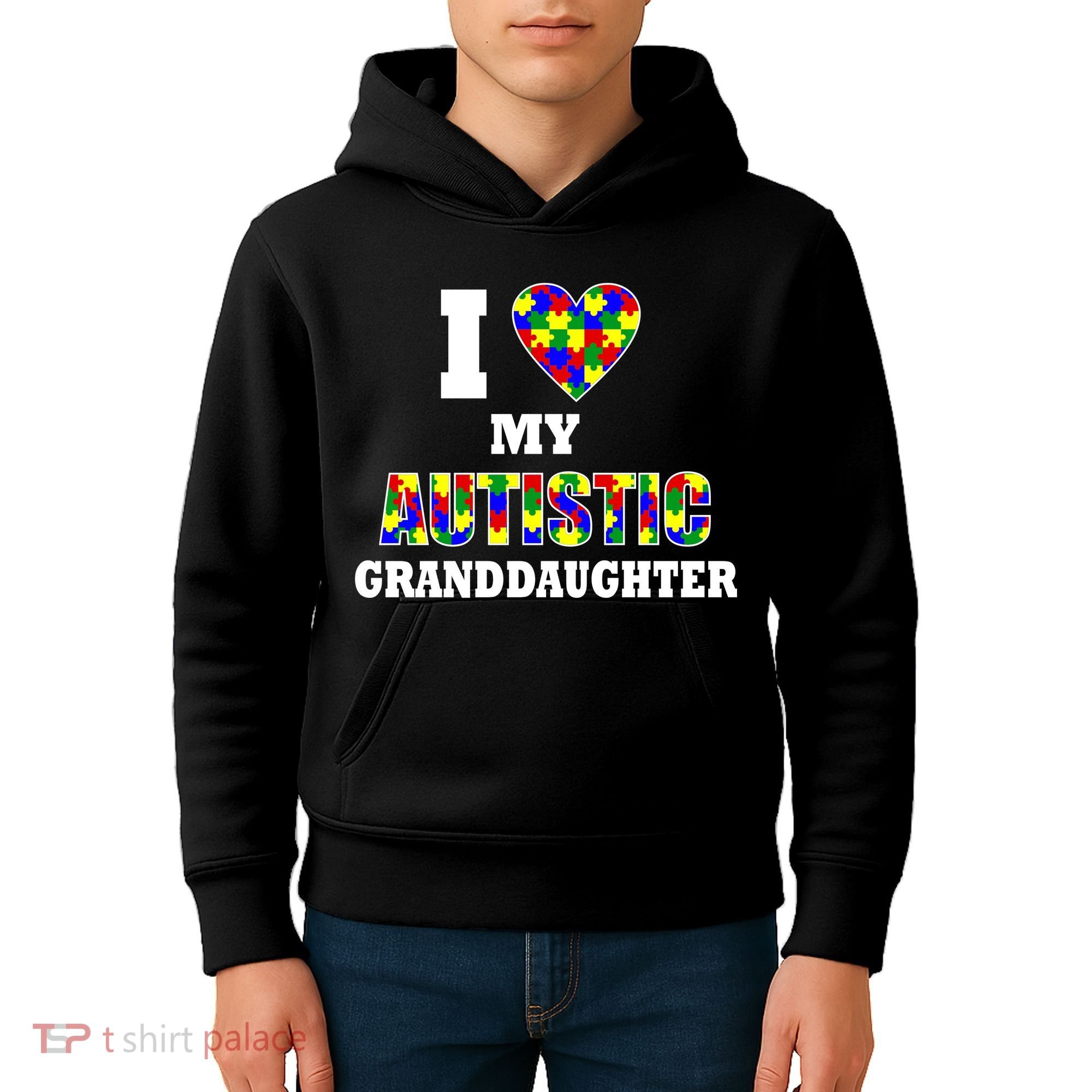 I Love My Autistic Granddaughter Autism Kids Hoodie