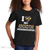 I Love My Autistic Granddaughter Autism Kids T-Shirt thumb 2
