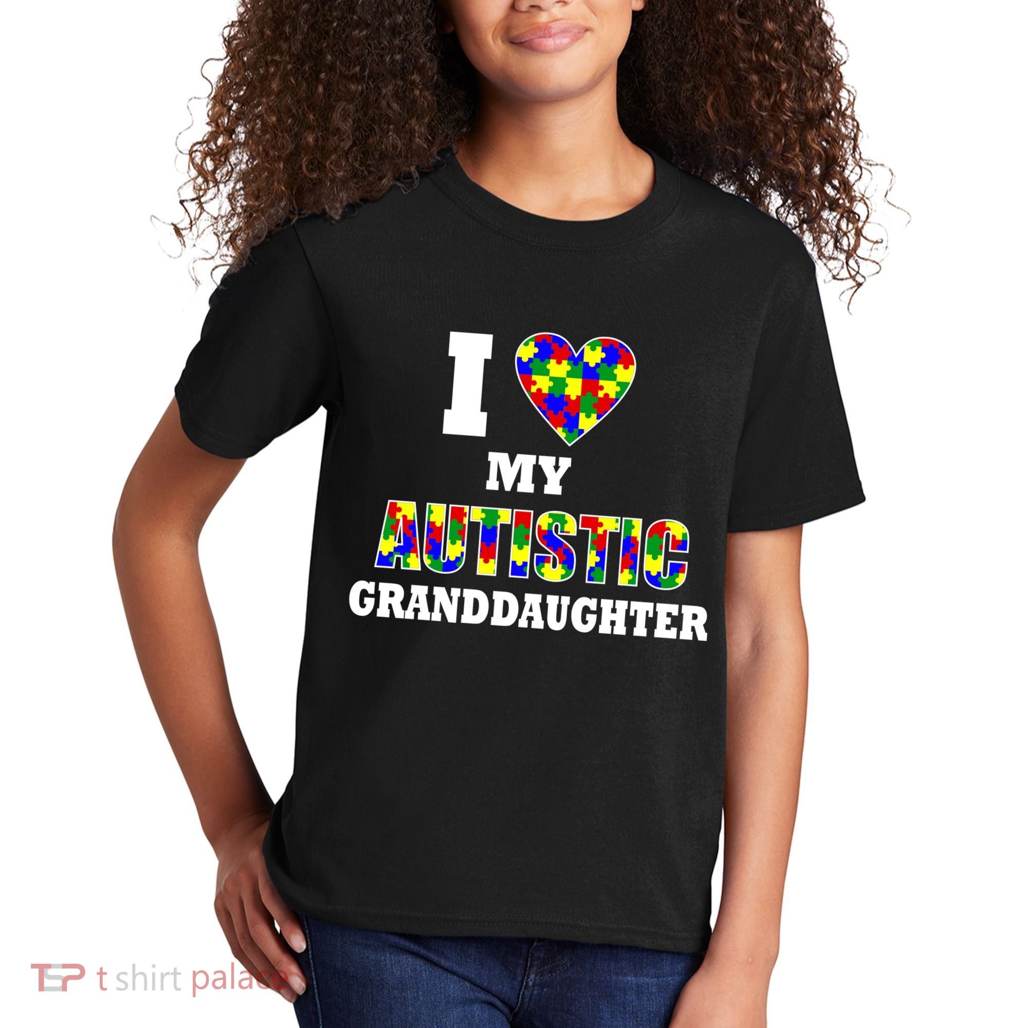 I Love My Autistic Granddaughter Autism Kids T-Shirt
