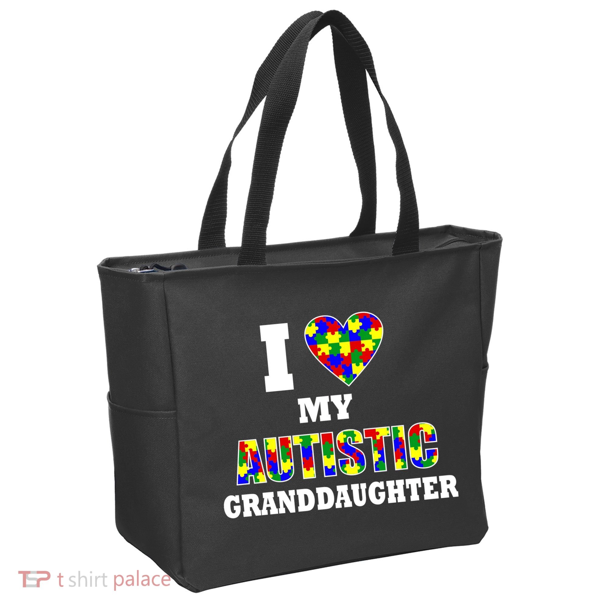 I Love My Autistic Granddaughter Autism Tote Bag