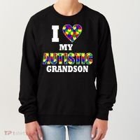 I Love My Autistic Grandson Autism Women's Sweatshirt thumb 0