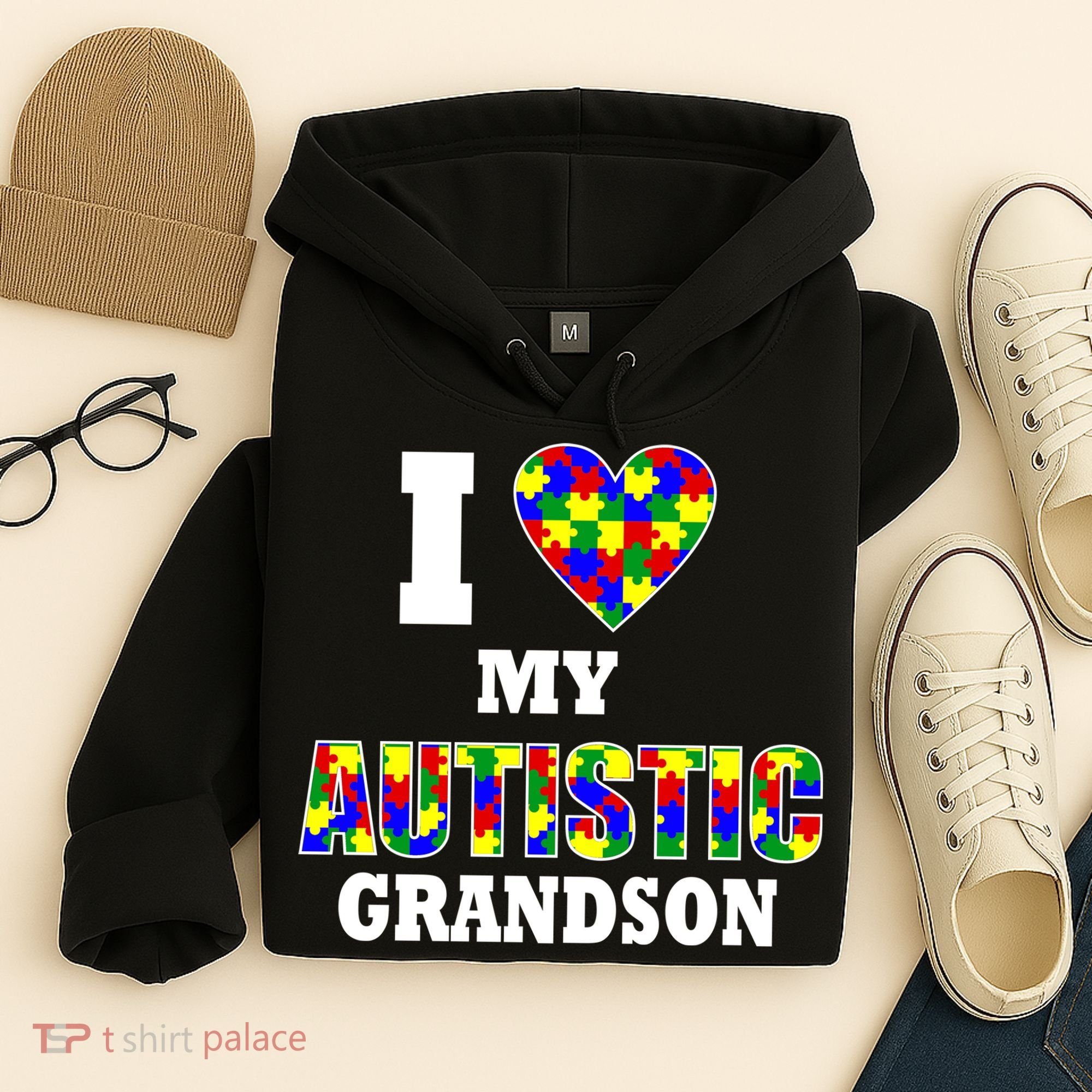 I Love My Autistic Grandson Autism Hoodie