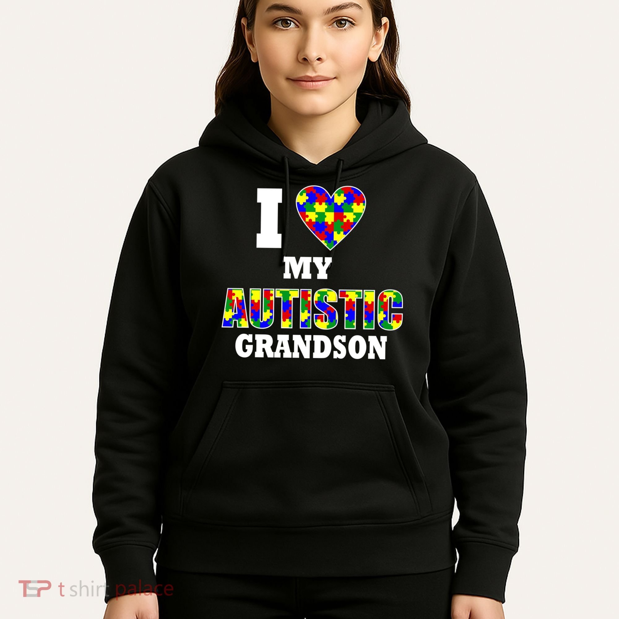 I Love My Autistic Grandson Autism Hoodie
