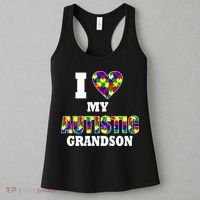 I Love My Autistic Grandson Autism Women's Tank Top thumb 3