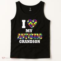 I Love My Autistic Grandson Autism Tank Top thumb 2