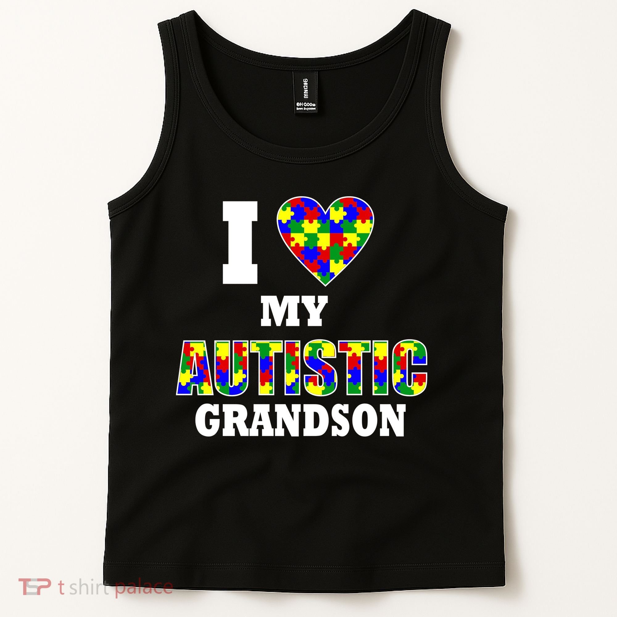 I Love My Autistic Grandson Autism Tank Top