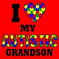 I Love My Autistic Grandson Autism Santa Hat thumb 1