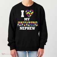 I Love My Autistic Nephew Autism Women's Sweatshirt thumb 0