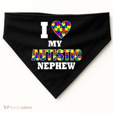 I Love My Autistic Nephew Autism USA-Made Doggie Bandana
