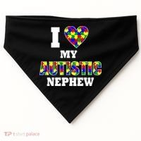 I Love My Autistic Nephew Autism USA-Made Doggie Bandana thumb 0