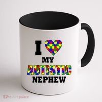 I Love My Autistic Nephew Autism Coffee Mug thumb 1