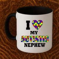I Love My Autistic Nephew Autism Coffee Mug thumb 2