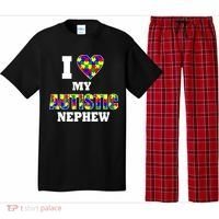 I Love My Autistic Nephew Autism Pajama Set thumb 0