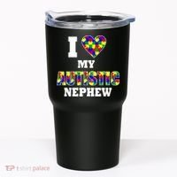 I Love My Autistic Nephew Autism Tumbler thumb 0