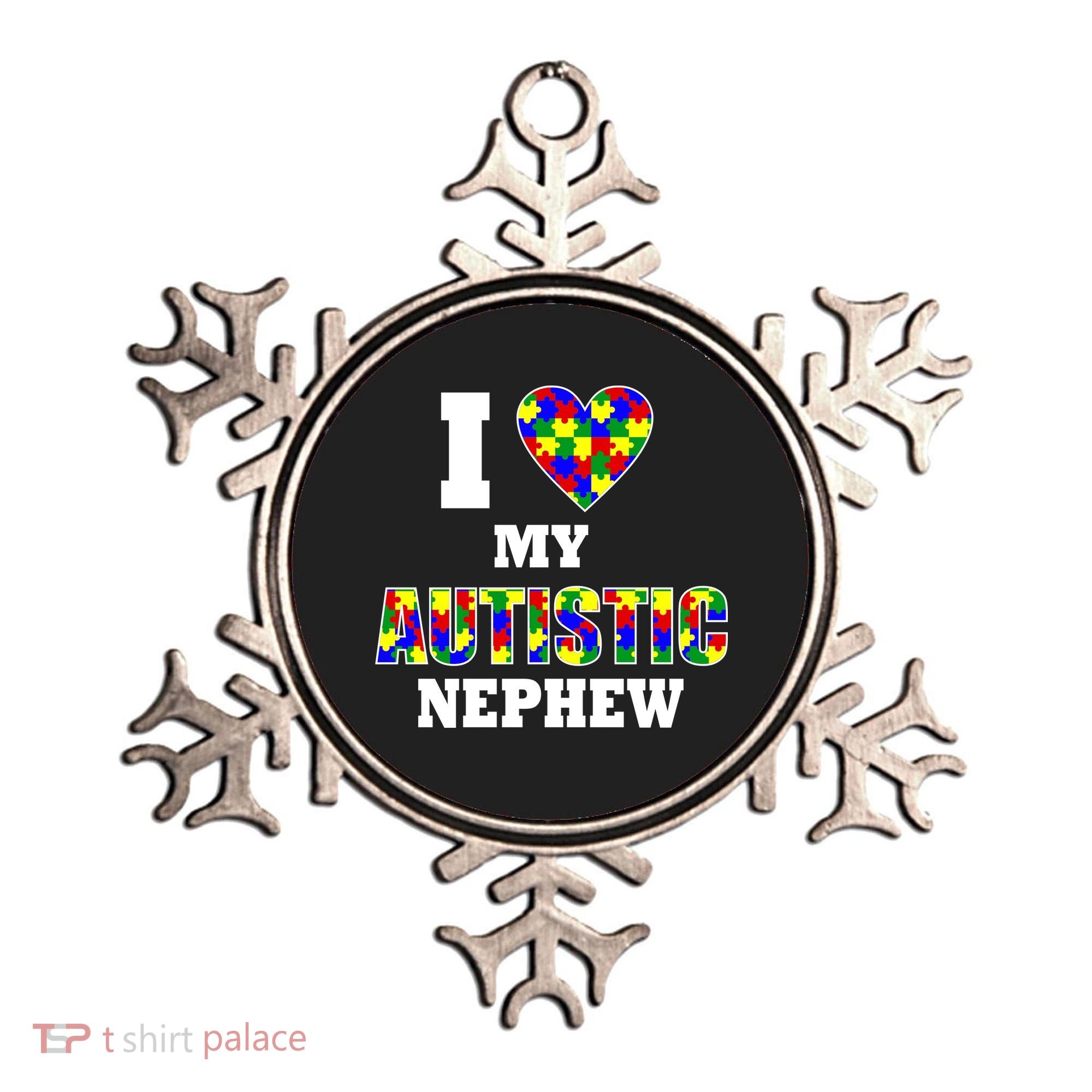 I Love My Autistic Nephew Autism Ornament