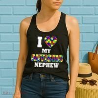 I Love My Autistic Nephew Autism Women's Tank Top thumb 2