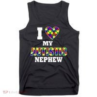 I Love My Autistic Nephew Autism Tank Top thumb 0