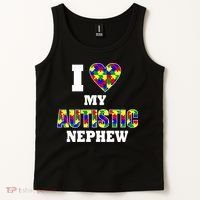 I Love My Autistic Nephew Autism Tank Top thumb 2