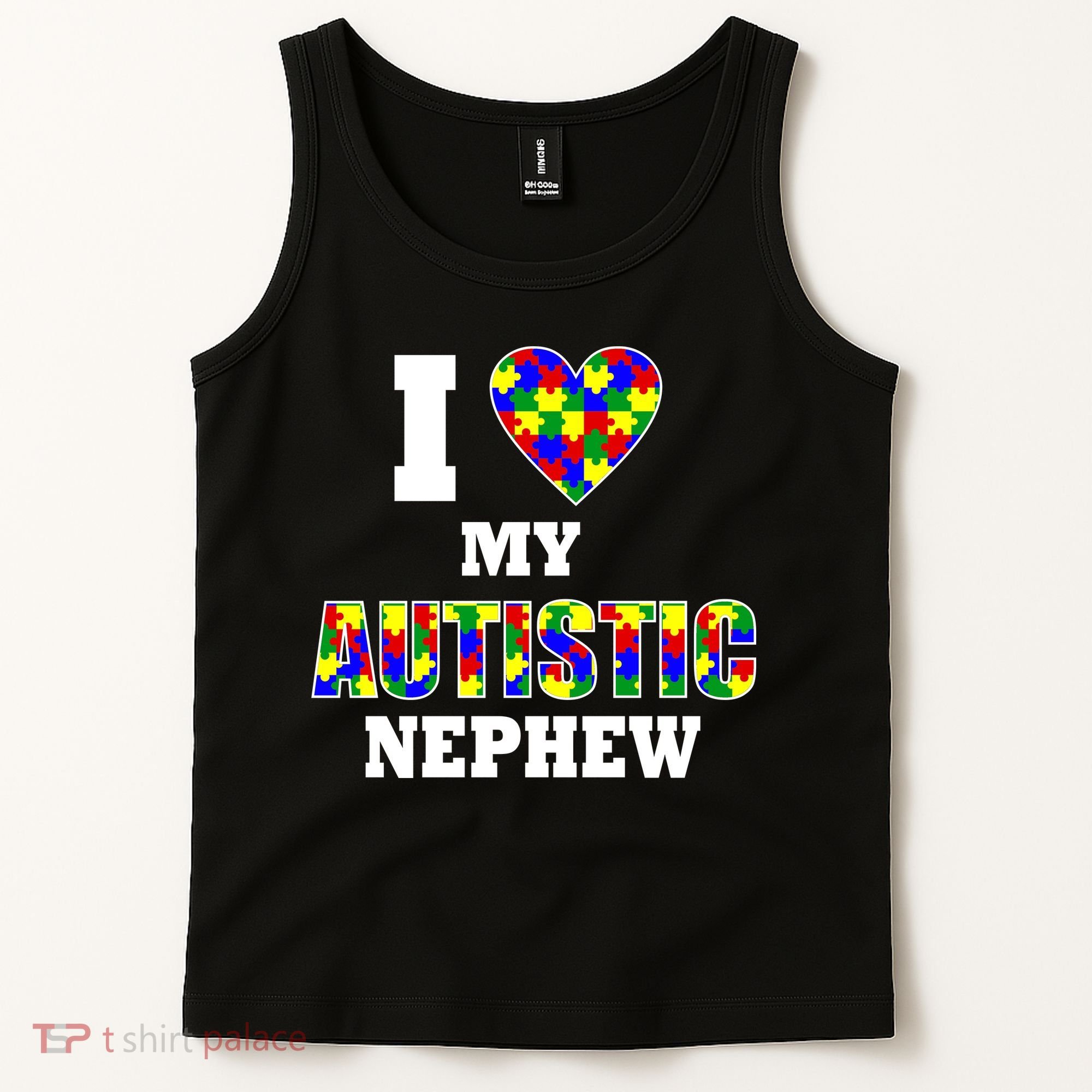 I Love My Autistic Nephew Autism Tank Top