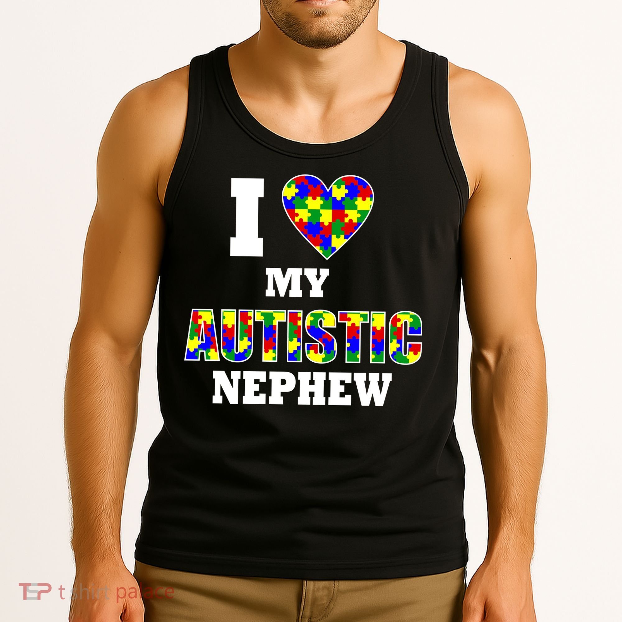 I Love My Autistic Nephew Autism Tank Top