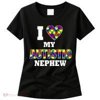 I Love My Autistic Nephew Autism Women's T-Shirt thumb 0