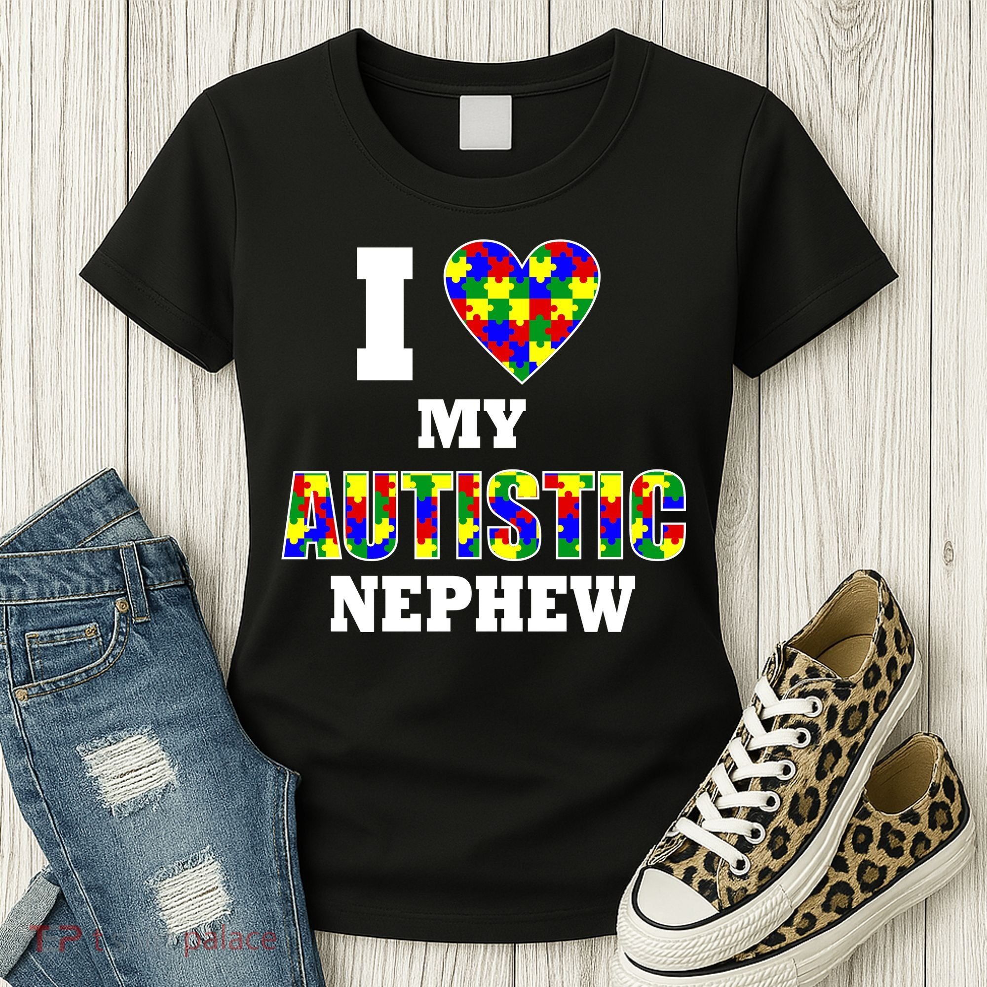 I Love My Autistic Nephew Autism Women's T-Shirt