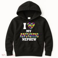 I Love My Autistic Nephew Autism Kids Hoodie thumb 0