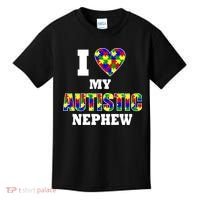 I Love My Autistic Nephew Autism Kids T-Shirt thumb 0