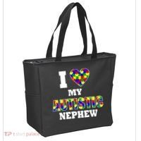 I Love My Autistic Nephew Autism Tote Bag thumb 2