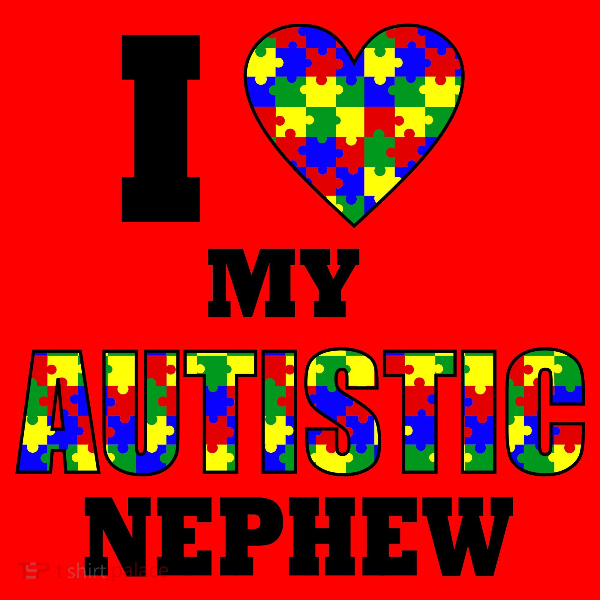 I Love My Autistic Nephew Autism Santa Hat