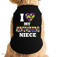 I Love My Autistic Niece Autism Doggie Tank thumb 0