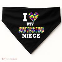 I Love My Autistic Niece Autism USA-Made Doggie Bandana thumb 0