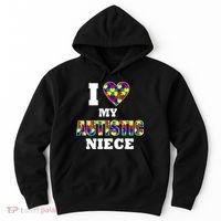 I Love My Autistic Niece Autism Hoodie thumb 0