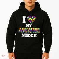 I Love My Autistic Niece Autism Hoodie thumb 2