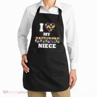 I Love My Autistic Niece Autism Apron thumb 2