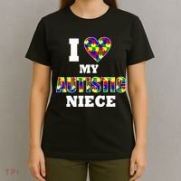 I Love My Autistic Niece Autism T-Shirt thumb 4