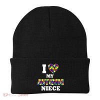 I Love My Autistic Niece Autism Beanie thumb 0