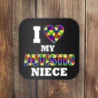 I Love My Autistic Niece Autism Coaster thumb 0