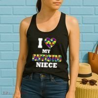 I Love My Autistic Niece Autism Women's Tank Top thumb 2