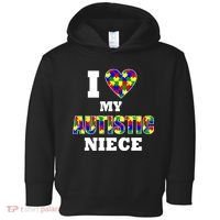I Love My Autistic Niece Autism Toddler Hoodie thumb 0